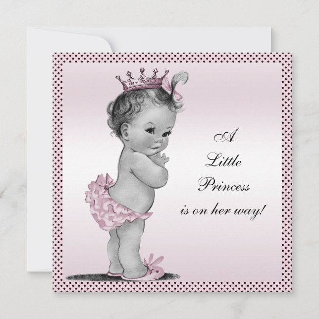 Cute Vintage Princess Baby Shower Invitation (Front)