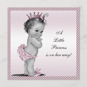 Cute Vintage Princess Baby Shower Invitation