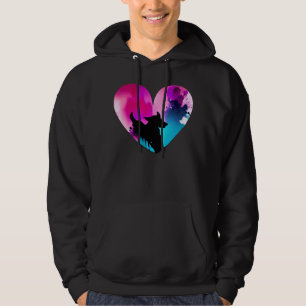 Cute Vintage Puppy Dog in Heart Ink Splash Puppy D Hoodie
