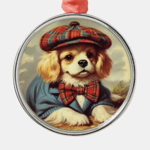 Cute Vintage Puppy Painting Metal Tree Decoration