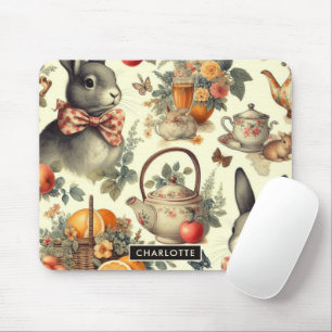 Cute Vintage Rabbit Painting Mouse Mat