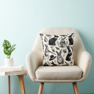 Cute Vintage Rabbit Pattern Cushion
