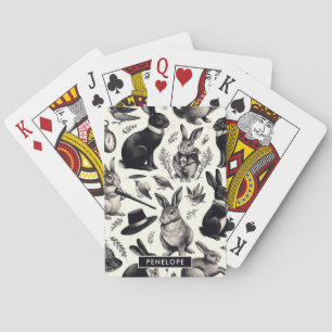 Cute Vintage Rabbit Pattern Playing Cards