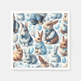 Cute Vintage Rabbit Seamless Napkin