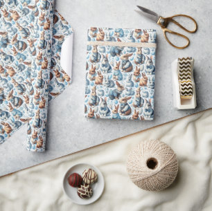Cute Vintage Rabbit Seamless Wrapping Paper