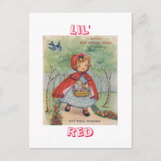 Cute Vintage Red Riding Hood Postcard