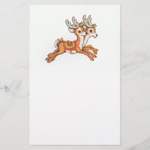 Cute Vintage Reindeer Stationery