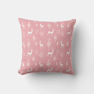 Cute Vintage Reindeer with Snowflakes Cushion