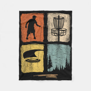 Cute Vintage Retro Disc Golf Funny Where's The Fri Fleece Blanket