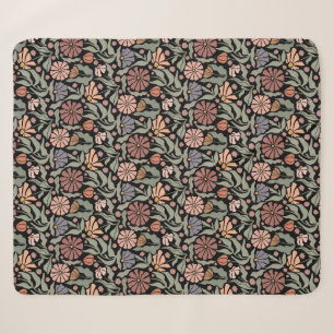 Cute Vintage Retro Flowers Sherpa Blanket