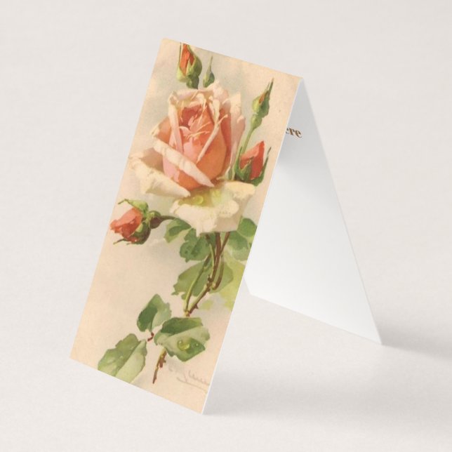 Cute vintage rose add message Thank you card (Front)