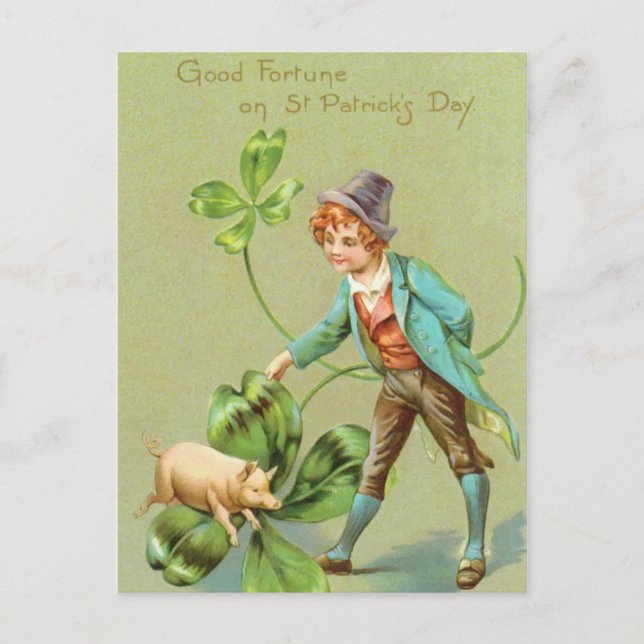 Cute vintage Saint Patrick's Day postcard (Front)