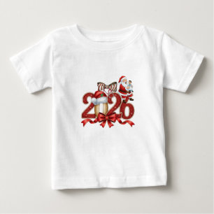 Cute Vintage Santa Christmas 2026 Baby T-Shirt
