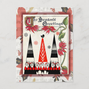 Cute Vintage Santa Christmas Greetings Postcard