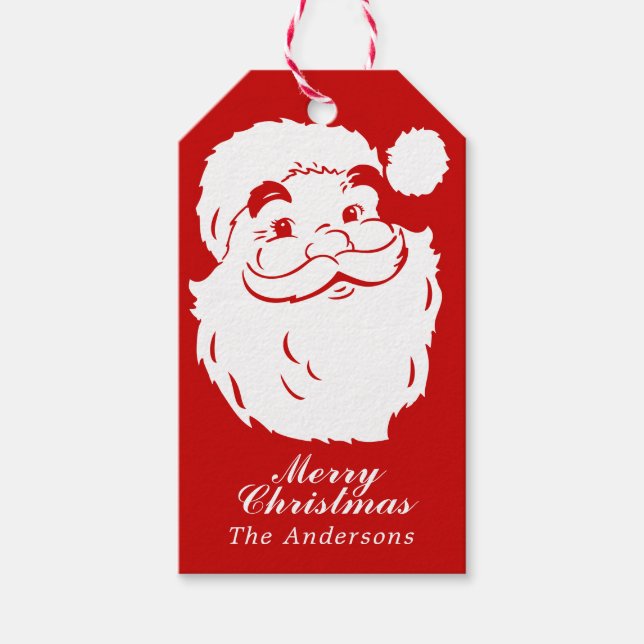Cute Vintage Santa Claus Gift Tags (Front)