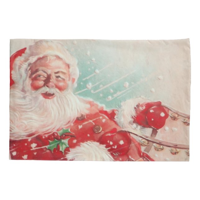 Cute vintage Santa Claus Pillowcase (Back)