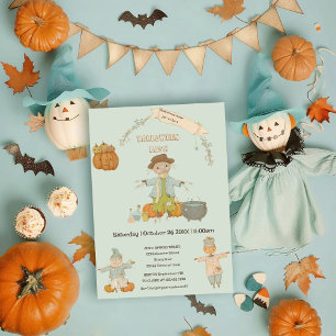 Cute Vintage scarecrow halloween bash Invitation