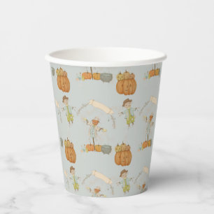 Cute Vintage scarecrow halloween bash Paper Cups