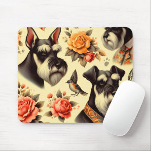 Cute Vintage Schnauzer  Mouse Mat