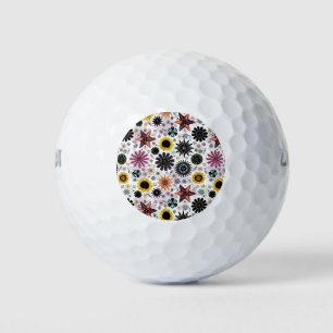 Cute vintage seamless flowers pattern golf balls