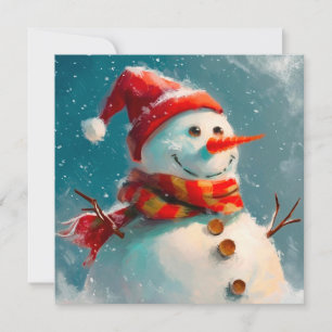 Cute Vintage Snowman Christmas Card