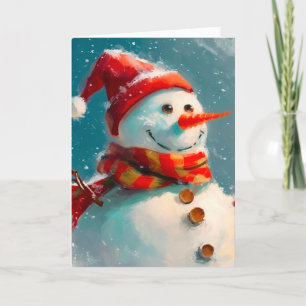Cute Vintage Snowman Christmas Card