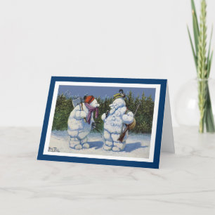 Cute Vintage Snowman Holiday Chiristmas