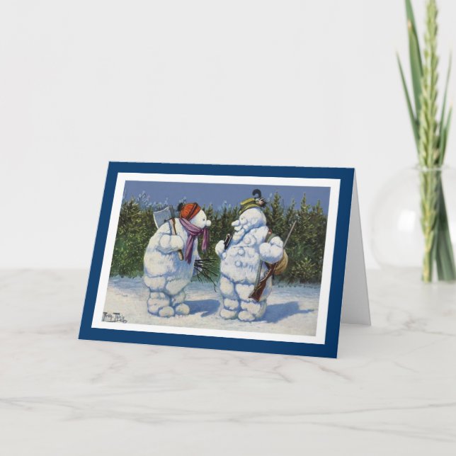 Cute Vintage Snowman Holiday Chiristmas (Front)