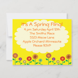 Cute Vintage Spring Theme Party Invitation