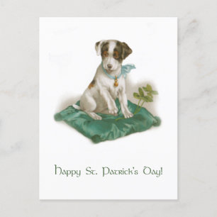 Cute Vintage St. Patrick's Day Beagle Pup Postcard