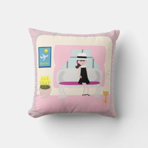 Cute Vintage Stephanie Swanky Retro Character Art Cushion