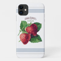 Cute Vintage Strawberry Berry Fruit Add Your Name