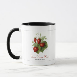 Cute Vintage Strawberry Varieties Name Mug