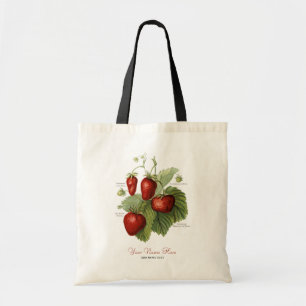Cute Vintage Strawberry Varieties Name Tote Bag