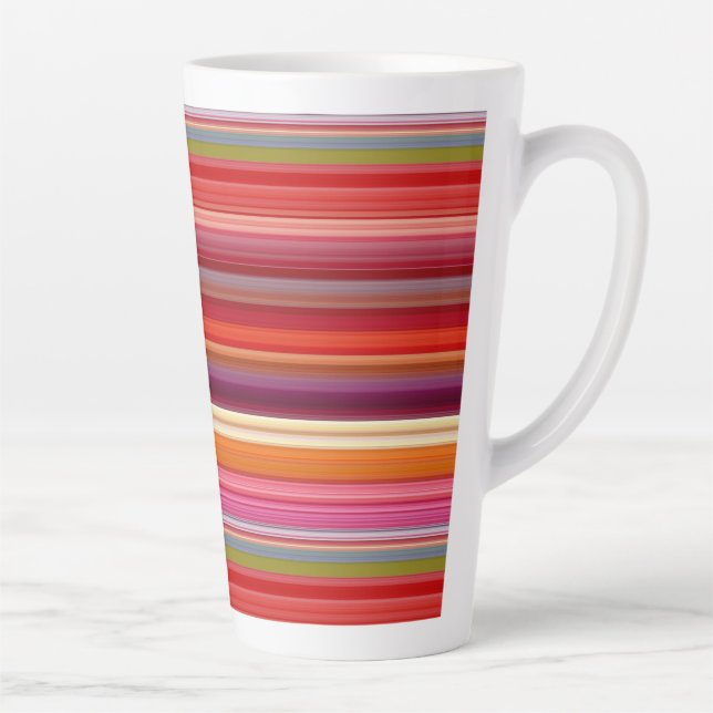 Cute vintage striped colours latte mug (Right)