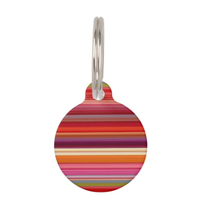 Cute vintage striped colours pet tag (Front)