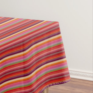Cute vintage striped colours tablecloth
