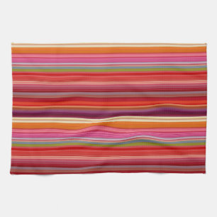 Cute vintage striped colours tea towel