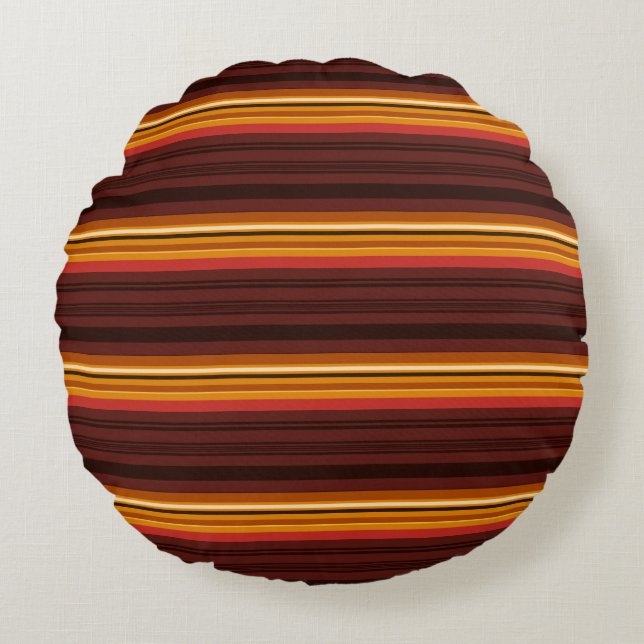 Cute vintage stripes round cushion (Front)