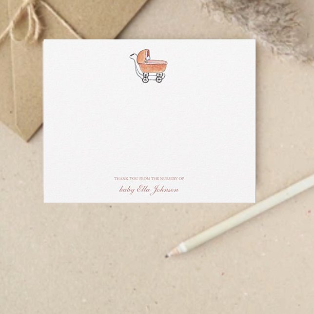 Cute Vintage stroller Baby girl Flat Thank You (Creator Uploaded)