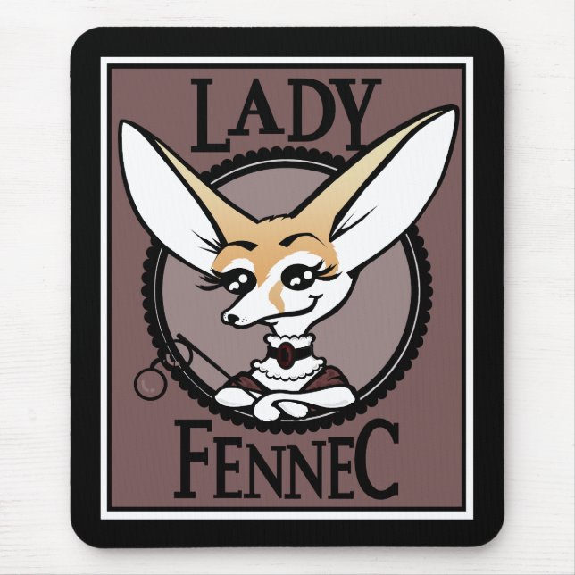 CUTE VINTAGE STYLE CARTOON FENNEC FOX MOUSE PAD (Front)