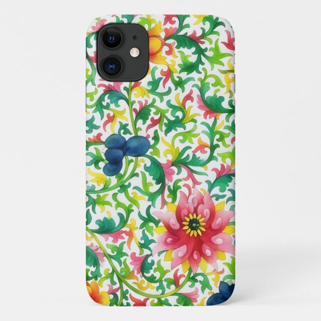 Cute Vintage Style Floral Art Phone Case (Back)