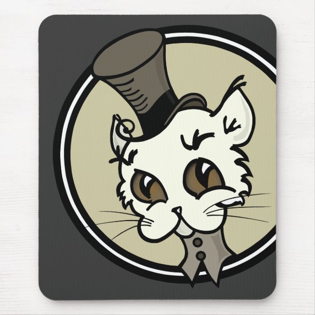 CUTE VINTAGE STYLE KITTY CAT MOUSE PAD (Front)