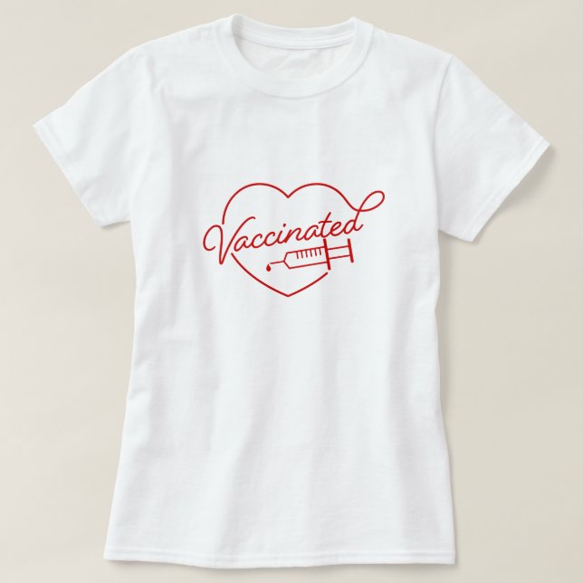 Cute Vintage Style Vaccinated T-Shirt (Design Front)