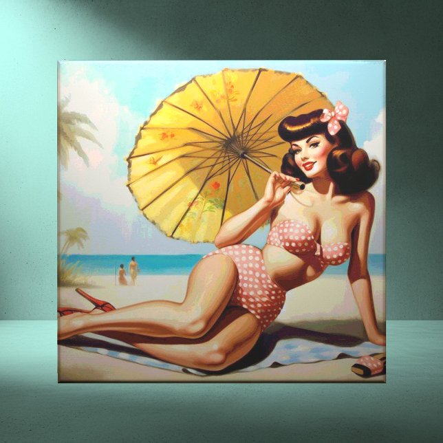 Cute Vintage Summer Pin Up Tile (Creator Uploaded)
