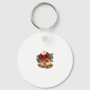 cute vintage tabby cat christmas card key ring