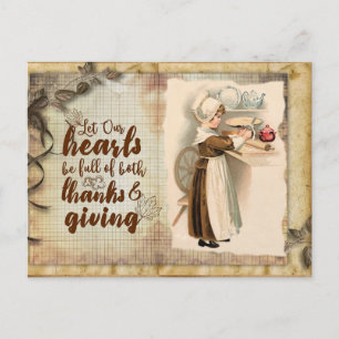 Cute Vintage Thanksgiving Gratitude Postcard