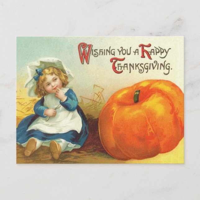 Cute Vintage Thanksgiving Postcards (Front)