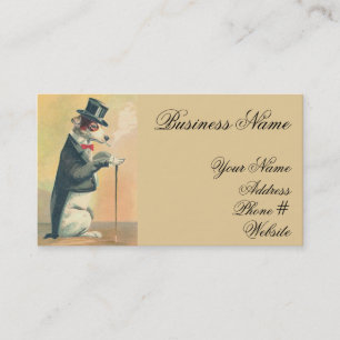 Cute Vintage Top Hat Dog Business Card