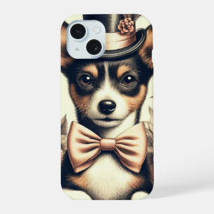 Cute Vintage Toy Fox Terrier iPhone 15 Case